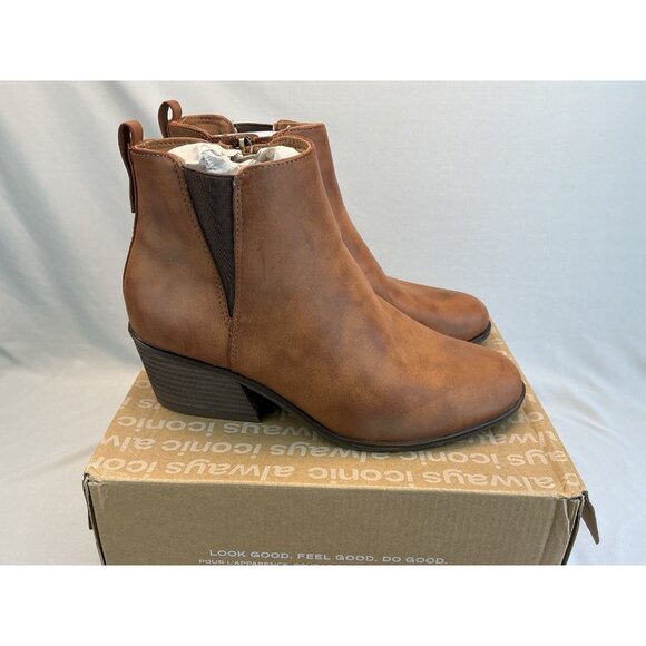 Dr. Scholl’s Lacey Bootie 8.5 Wide Honey Color Odorban Zipper Elastic Gore NWB - Picture 1 of 6